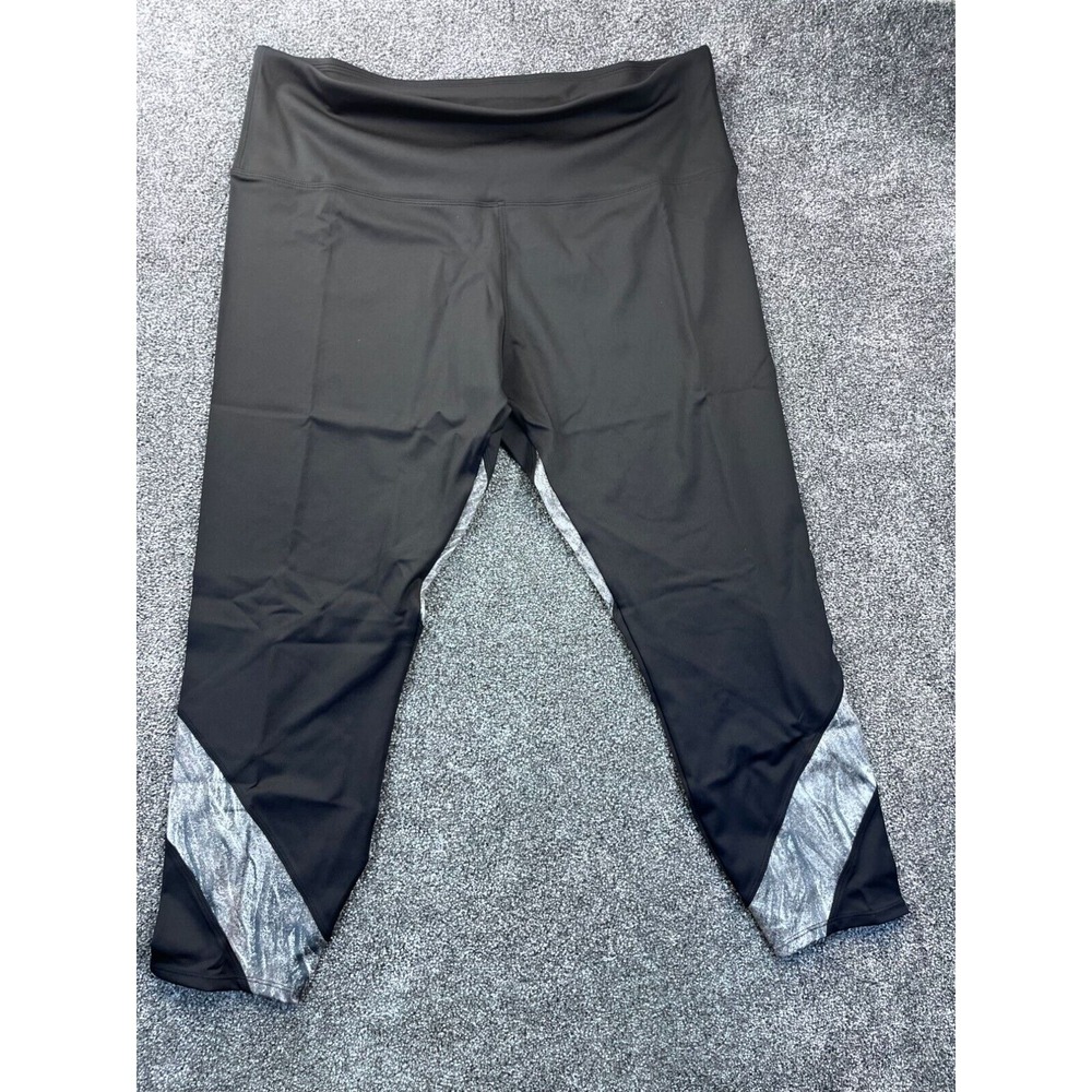 Soulgani Active Black & Gray Leggings XLP Polyester‎ & Spandex